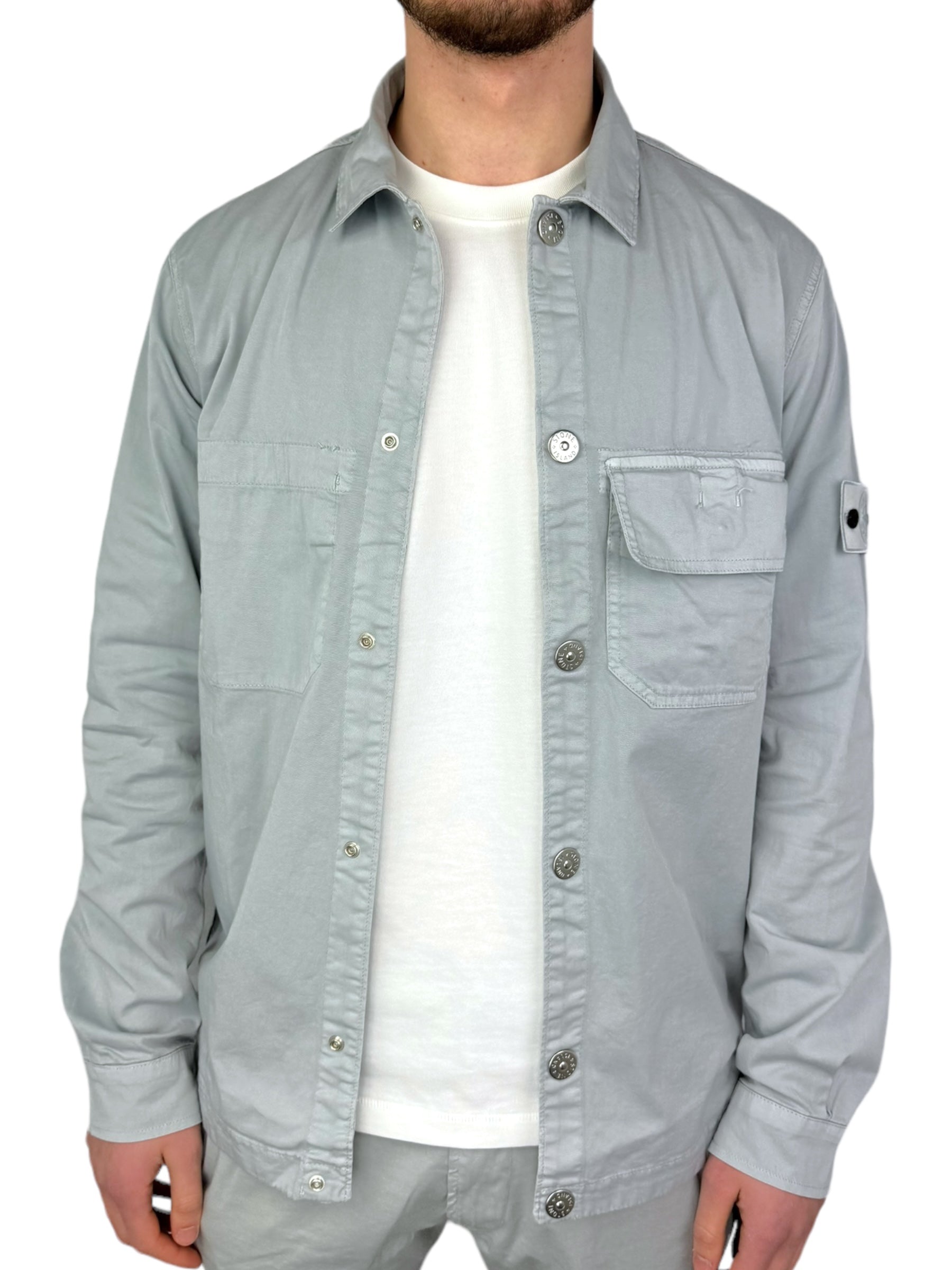 Stone Island Cargo Overhemd Lichtgrijs