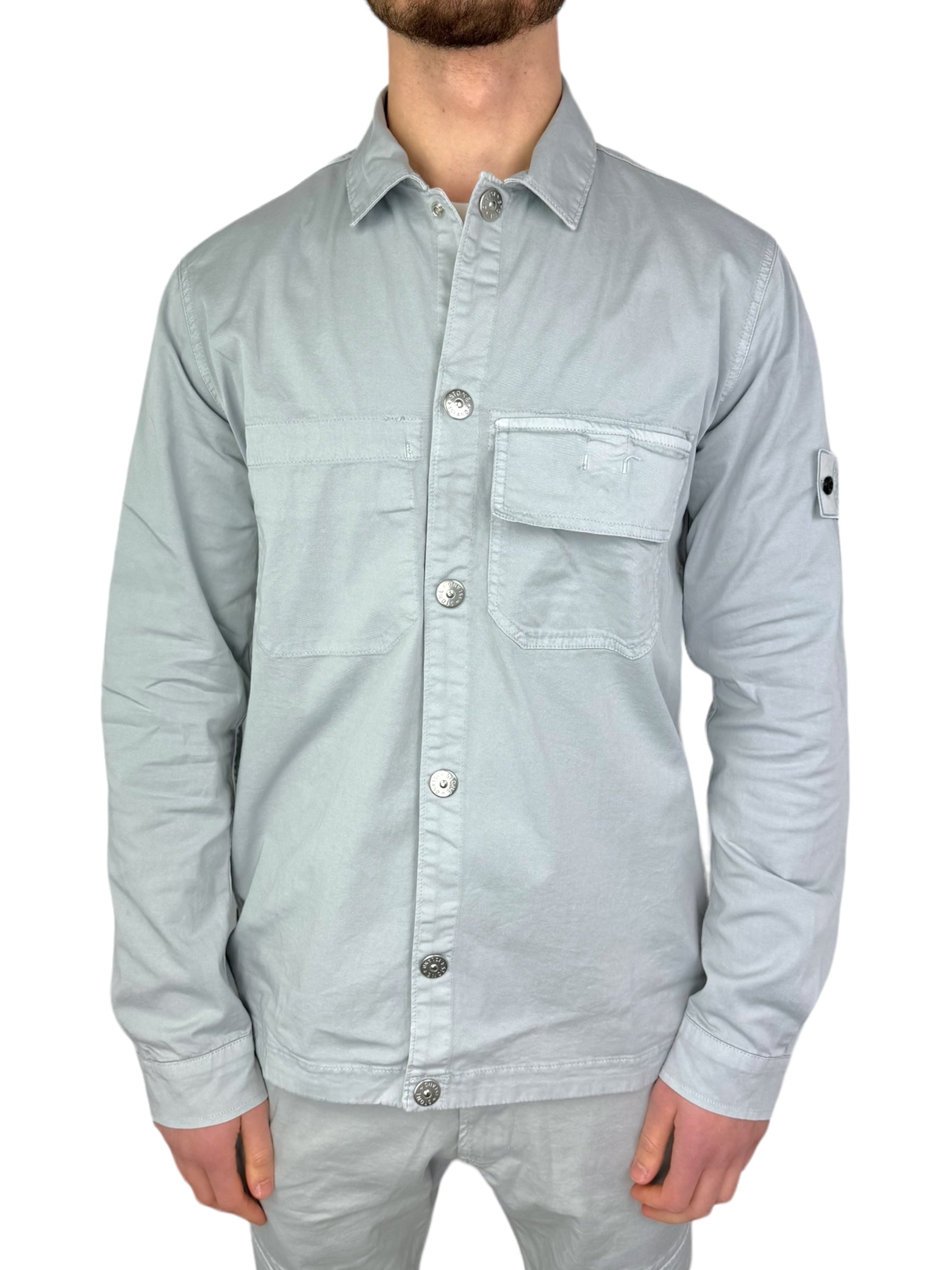 Stone Island Cargo Overhemd Lichtgrijs