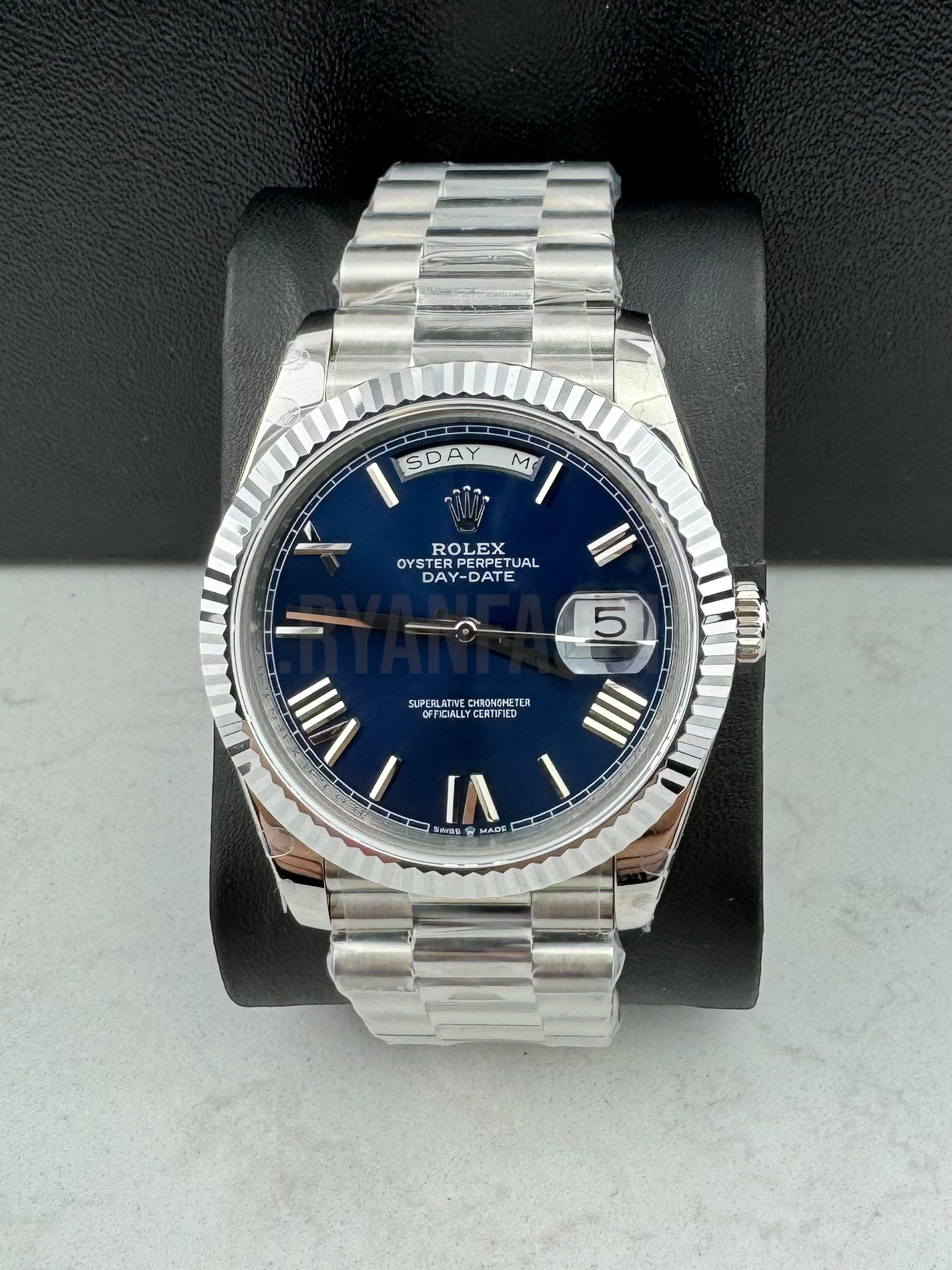 Rolex DayDate Blue Roman Dial White Gold 40MM